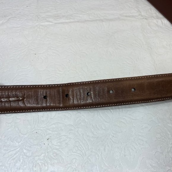 Cole Haan Men's Brown Stitched Leather Belt Size: 95/38 - Picture 9 of 11